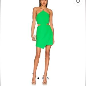 Amanda Uprichard Tyler Dress in Grass - NEW NEVER WORN size medium green + gold